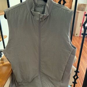 Gray Insulated Vest with Stand-Up Collar